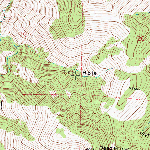 Topographic Map of The Hole, OR