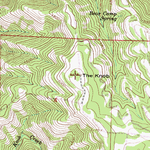 Topographic Map of The Knob, OR