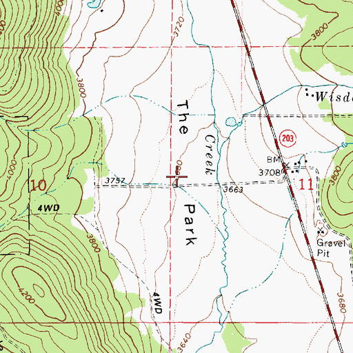 Topographic Map of The Park, OR