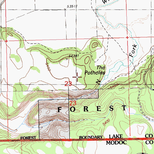 Topographic Map of The Pothole, OR