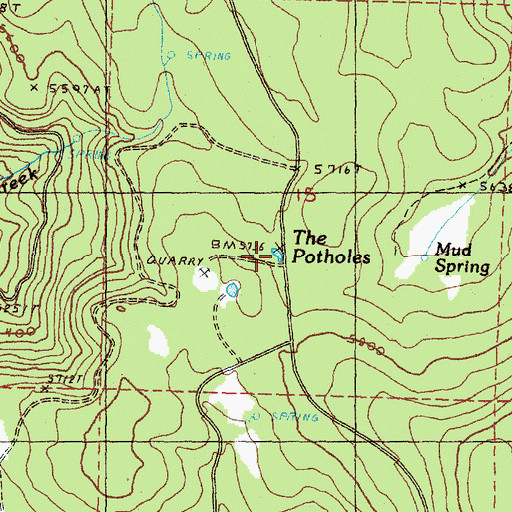 Topographic Map of The Potholes, OR