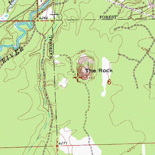 Topographic Map of The Rock, OR