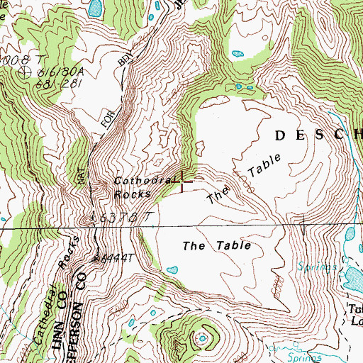Topographic Map of The Table, OR