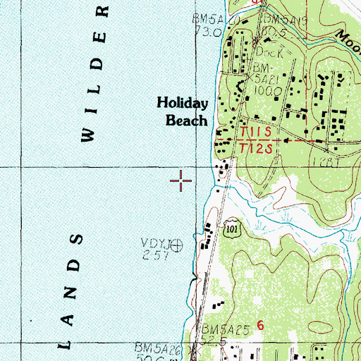 Topographic Map of Thiel Creek, OR