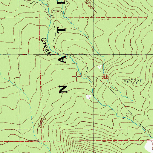 Topographic Map of Thielsen Creek Trail, OR