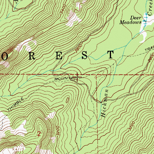 Topographic Map of Thimble Mountain Trail, OR