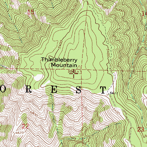 Topographic Map of Thimbleberry Mountain, OR