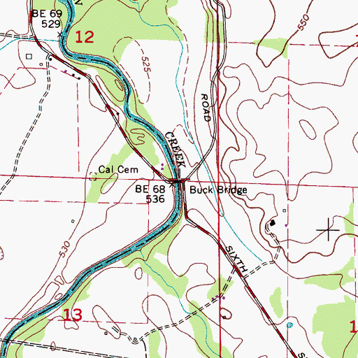 Topographic Map of Buck Bridge, AL