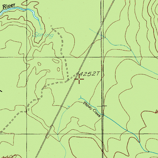 Topographic Map of Thirsty Creek, OR