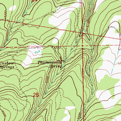 Topographic Map of Thirteenmile Spring, OR