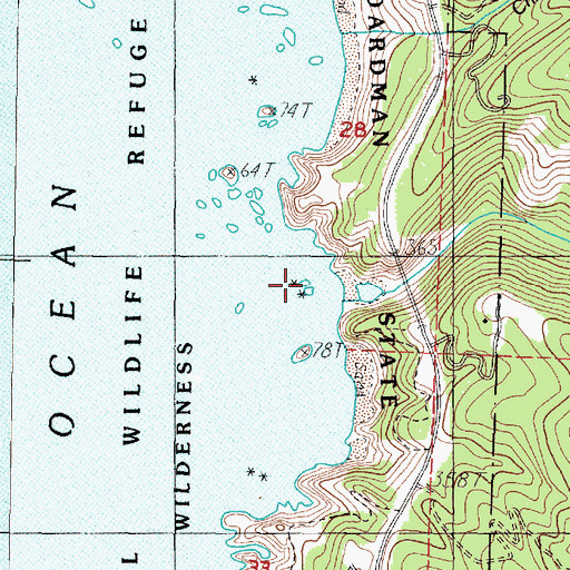 Topographic Map of Thomas Creek, OR