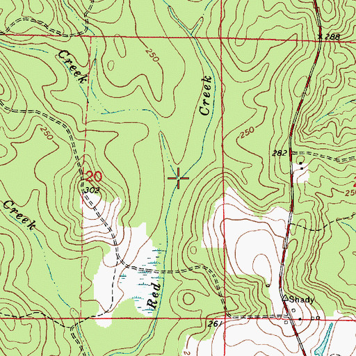 Topographic Map of Buck Creek, AL