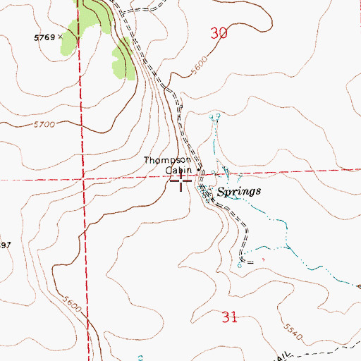 Topographic Map of Thompson Cabin, OR