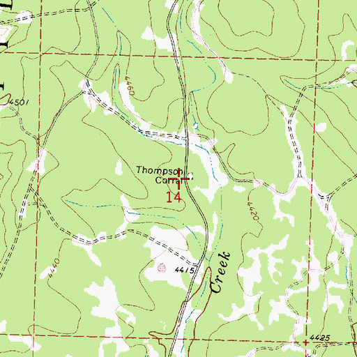 Topographic Map of Thompson Corral, OR