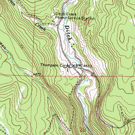 Topographic Map of Thompson Corral, OR