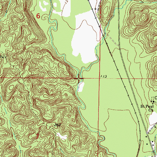 Topographic Map of Buck Creek, AL