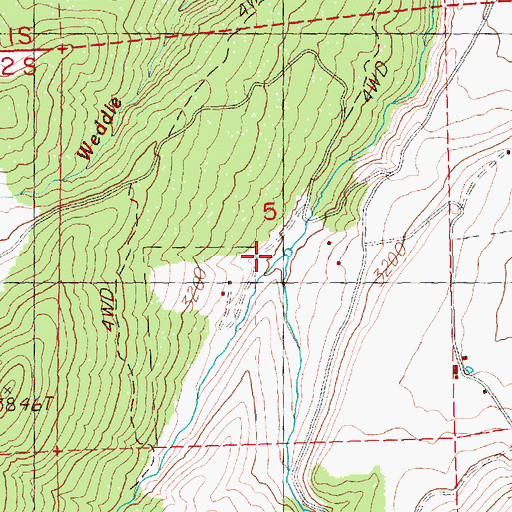 Topographic Map of Thompson Creek, OR