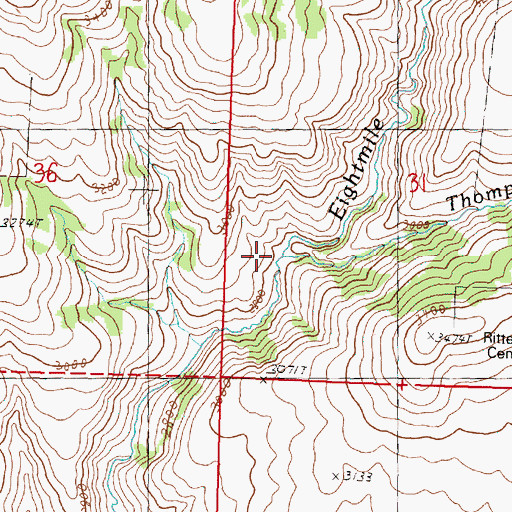 Topographic Map of Thompson Creek, OR