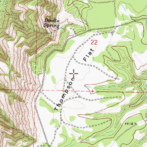Topographic Map of Thompson Flat, OR