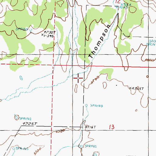 Topographic Map of Thompson Gulch, OR