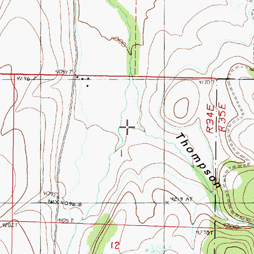 Topographic Map of Thompson Gulch, OR