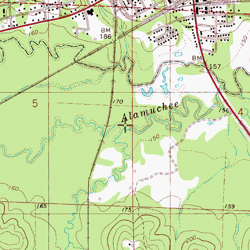 Topographic Map of Buck Creek, AL