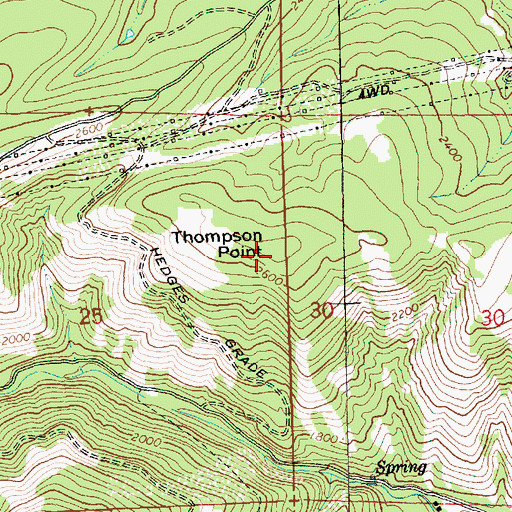 Topographic Map of Thompson Point, OR