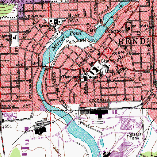 Topographic Map of Amity Creek Elementary School, OR
