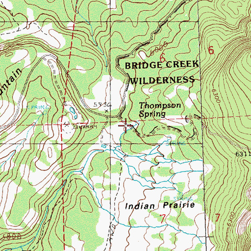Topographic Map of Thompson Spring, OR