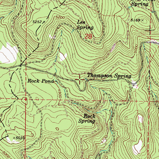 Topographic Map of Thompson Spring, OR