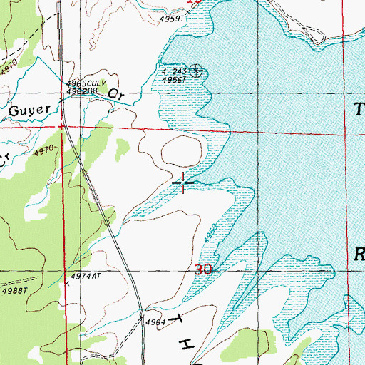 Topographic Map of Thompson Valley, OR