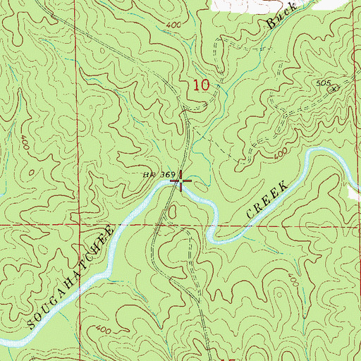 Topographic Map of Buck Creek, AL