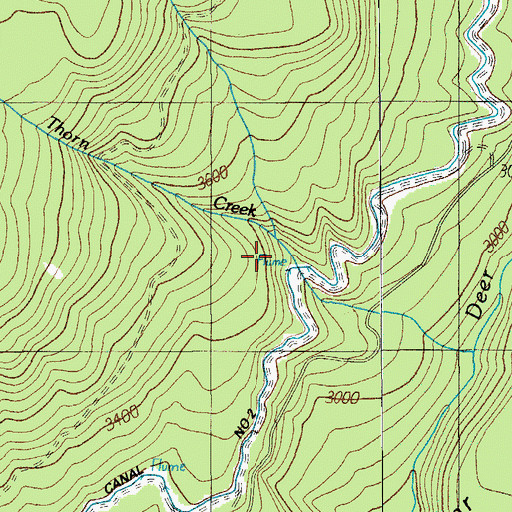 Topographic Map of Thorn Creek, OR