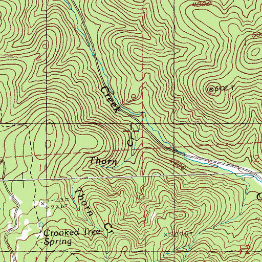 Topographic Map of Thorn Creek, OR