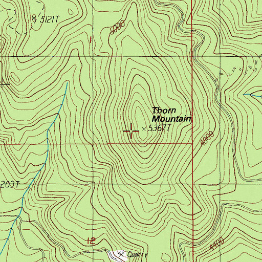 Topographic Map of Thorn Mountain, OR