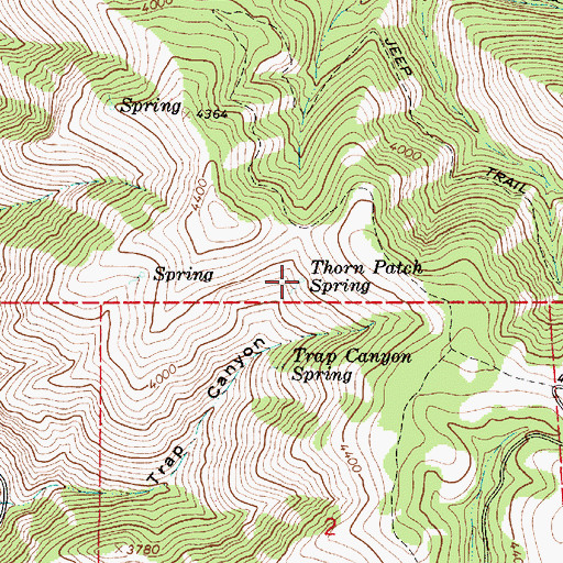 Topographic Map of Thorn Patch Spring, OR
