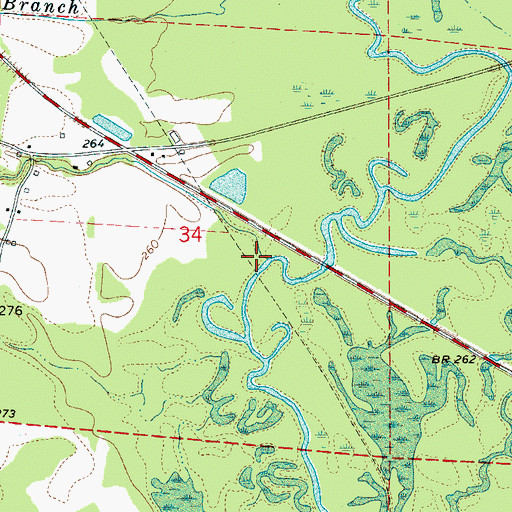 Topographic Map of Buck Creek, AL