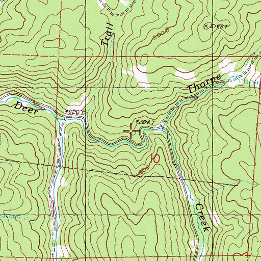 Topographic Map of Thorpe Creek, OR