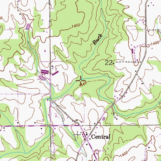 Topographic Map of Buck Creek, AL