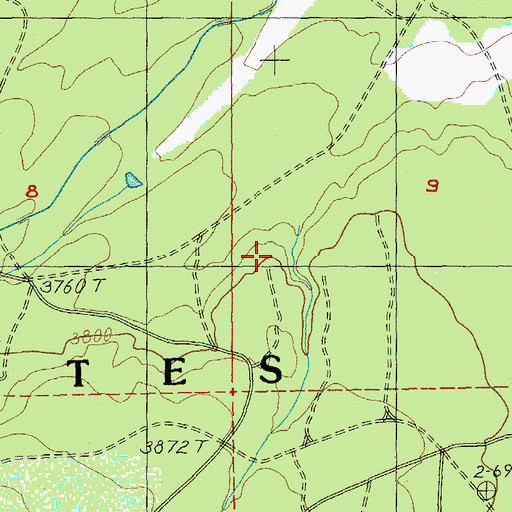 Topographic Map of Three Creek, OR