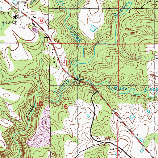 Topographic Map of Buck Creek, AL