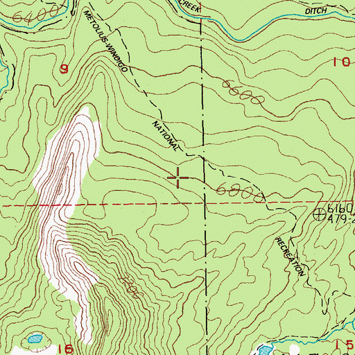 Topographic Map of Three Creek Lake Trail, OR