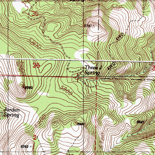 Topographic Map of Three J Spring, OR