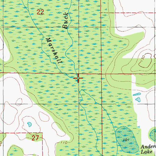 Topographic Map of Buck Creek, FL