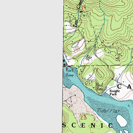 Topographic Map of Three Rocks, OR