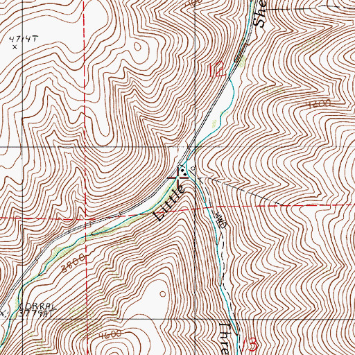 Topographic Map of Threebuck Creek, OR