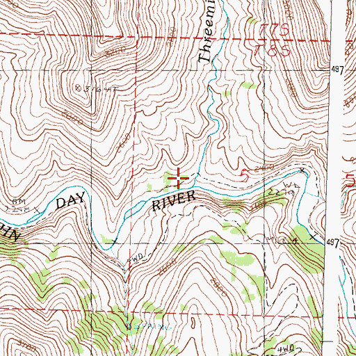 Topographic Map of Threemile Creek, OR
