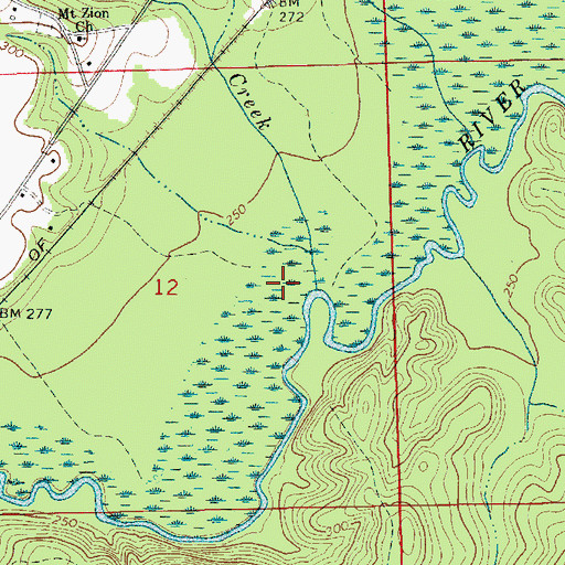 Topographic Map of Buck Creek, AL