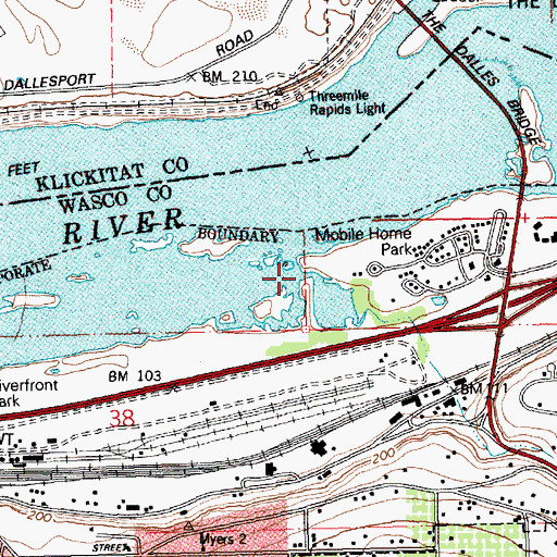Topographic Map of Threemile Creek, OR