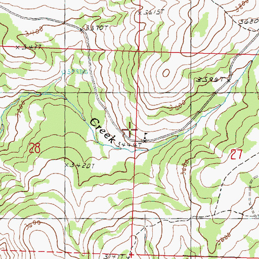 Topographic Map of Threemile School (historical), OR